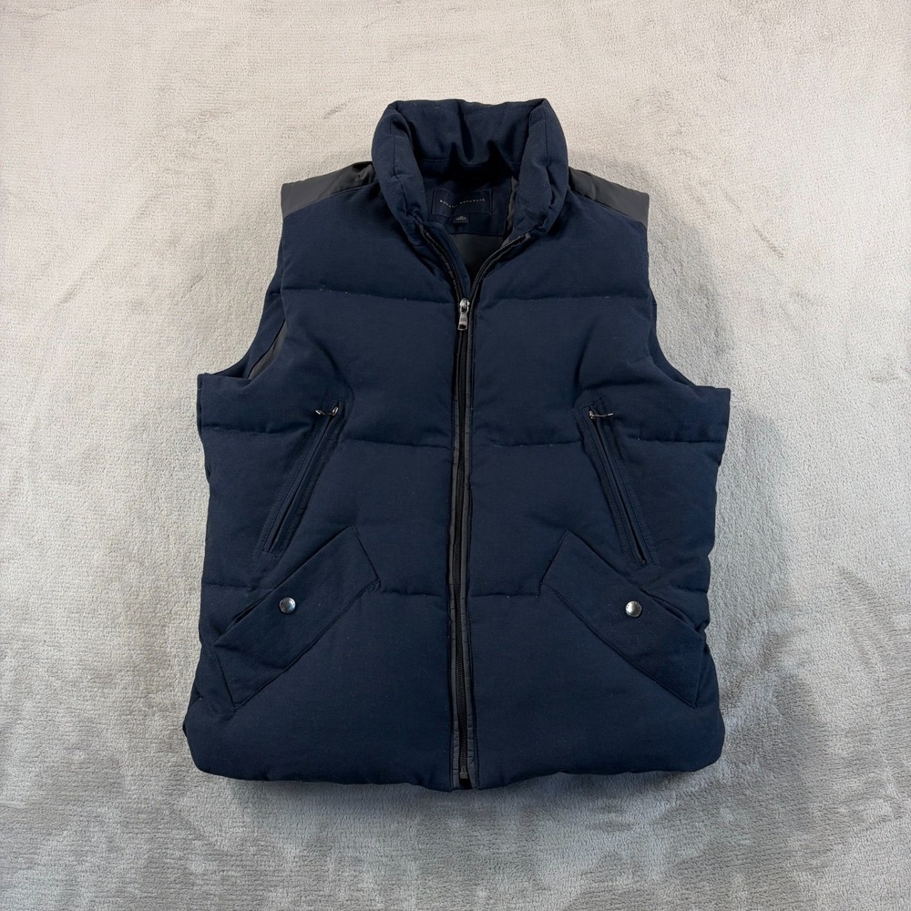 Banana Republic We Down‎ Puffer Vest in Navy Wool Blend Men Medium Zip Up NWOT